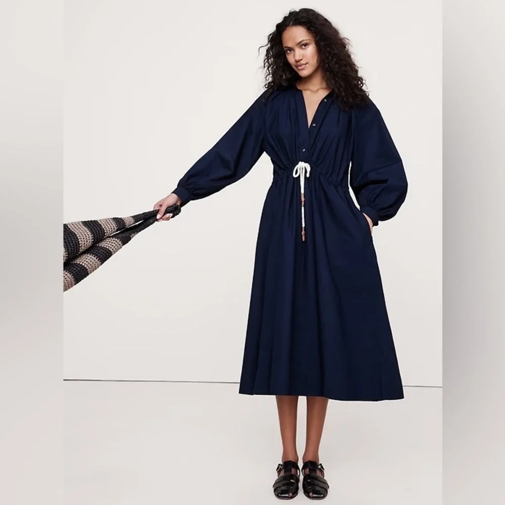 NEW! Banana Republic Cotton Poplin Midi Shirt Dress ⏱️ - Picture 1 of 6